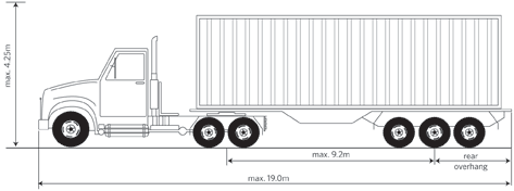 When you get ready to back under the semi trailer you should line up: