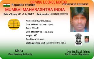 A motor driving licence issued in a state: