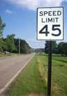If a posted speed is 45 mph, what is a safe speed for your bus?