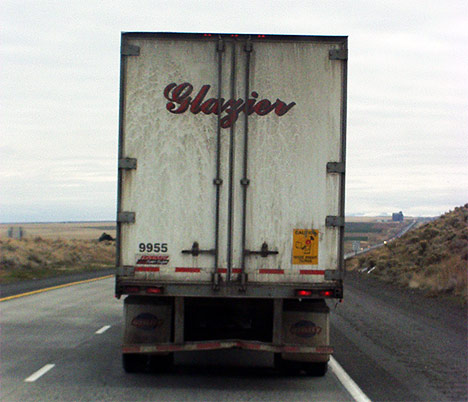When following a semi or tractor trailer, to avoid accidents. you should: