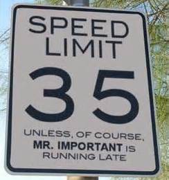 A speed limit sign usually tells you:
