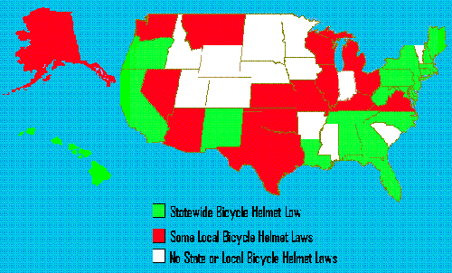 All states require bicyclists to wear helmets.