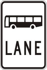 When can a private car travel in a lane marked by this sign?