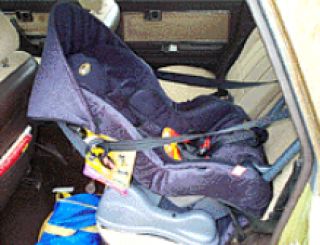 You want to fit a baby restraint to your car. What should you secure the restraint to?