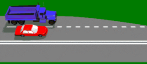 When two lanes merge into one (as shown in the diagram), who should give way?