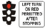 You wish to turn left at this intersection. The traffic lights are red and you see this sign. You should: