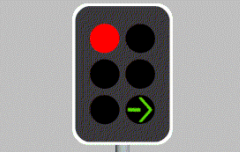 You are facing traffic lights (as shown). What do they mean?