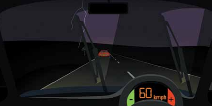 When driving at night, what should your following distance be?