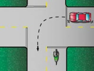 Do bikes or cars have the right-of-way at intersections?