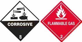 You have one hazmat bill with 5,500 lbs of a division 2.1 substance and another bill with 900 lbs of a division 8 substance. Are these the correct placards?