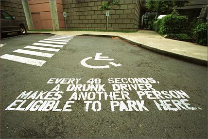 According to this illustration, how often do drunk driving accidents occur?