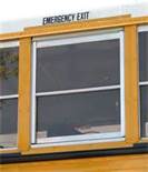 As you check the outside of the bus, you should close any open emergency exits or open access panels.