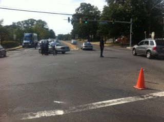 Where should flagmen or people flagging down traffic stand?