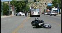 Most motorcycle crashes occur: