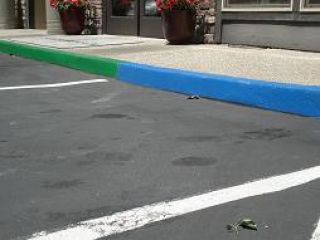 What does a blue painted curb mean?