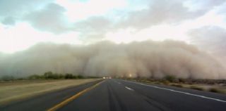 If you come upon a severe dust storm, you should: