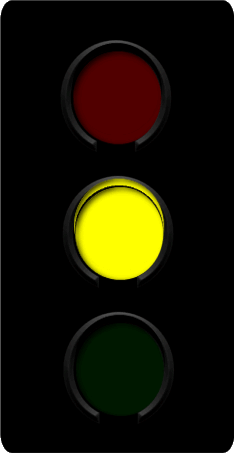 A steady yellow light at an intersection means you must: