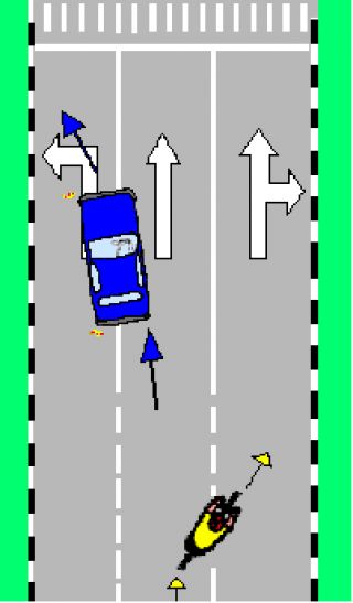 Both drivers are changing lanes along the path indicated by the arrows after giving proper indication and after ensuring that it is safe to do so. Are the lane-changing maneuvers correct?