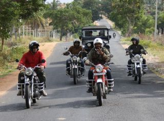 While traveling together (group riding), two or more motorcycles should maintain a position so as to: