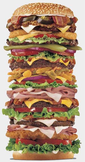A giant hamburger says: Get on the interstate!