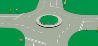 If you are going straight through a roundabout...