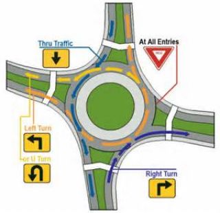 A driver entering a traffic circle or rotary, must yield the right-of-way to: