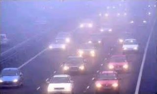 You must use __________ to avoid reflection when driving at night in heavy fog.