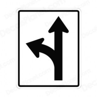 A two-headed arrow with one head pointing straight ahead and the other pointing to the left means: