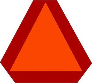 This triangle-shaped orange-colored sign represents:
