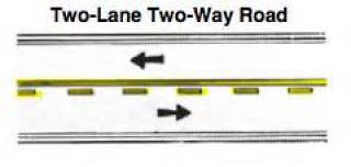 A _________ on a two-way road allows you to cross over into the oncoming lane temporarily to pass a vehicle, if it is safe to do so.