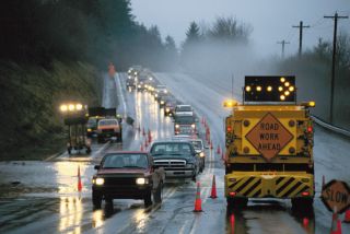 _________ may be used in work zones both day and night to guide drivers into certain traffic lanes.