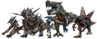 What are the names of the Dinobots in Age of Extinction?