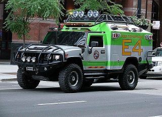 Which Autobot's vehicle form was a Hummer H2 Fire Department E4?