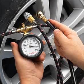 What should the tire pressures on the front of your vehicle be?