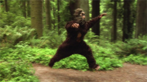 Bigfoot roars: Get on the shoulder!