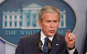 George W. Bush says: Flip on your flashers!