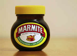 A jar of Marmite says: Let's stop at the service area.