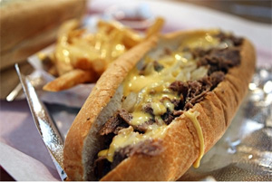 A Philly cheese steak says: Yo, I finna use the rest room!